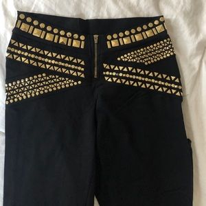 Bebe - high waisted embellished leggings